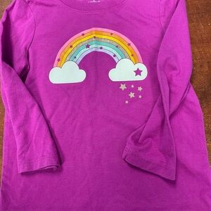 Cat & Jack Fuchsia Long Sleeve with Rainbow Design